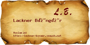 Lackner Böngér névjegykártya
